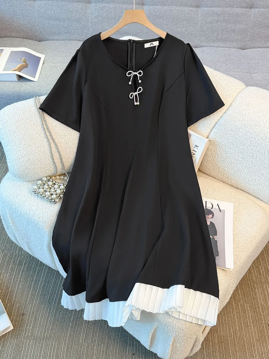 

Летнее романтичное платье с оборками для женщин больших размеров (до 150 кг), черное, размеры 5XL, 6XL, 7XL, 8XL, 9XL