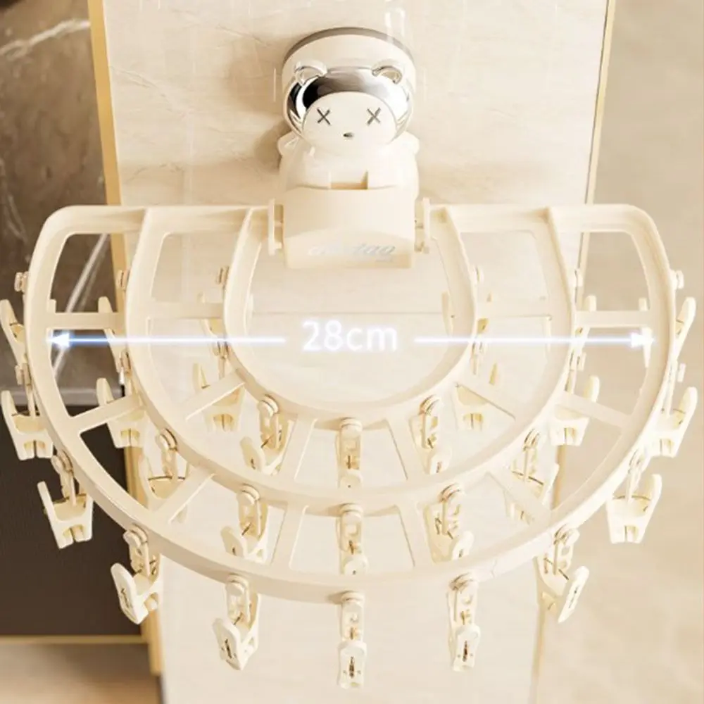 With Clips Suction Cup Sock Hanger Foldable Wall Mounted Sock Drying Rack Retractable Waterproof Drying Hanger Balcony Home