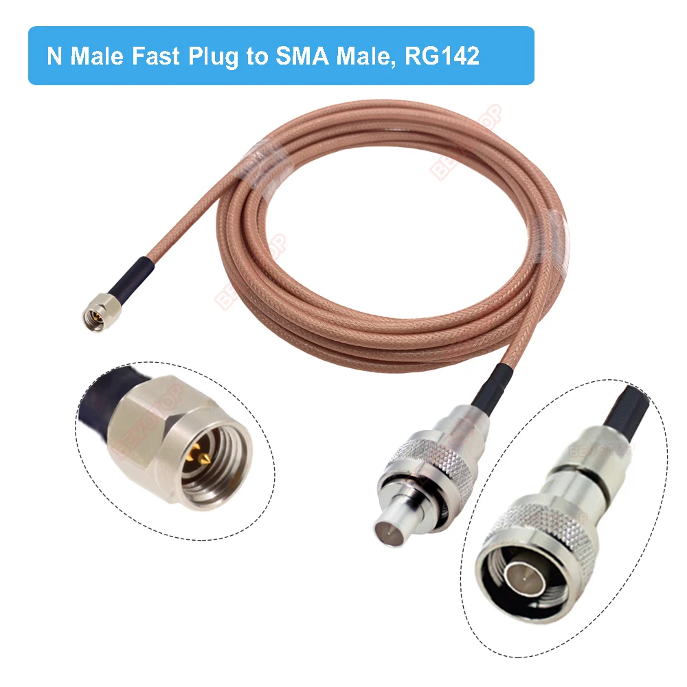 SMA Male to N Male Quick Plug RG142 Cable High Quality High Frequency Double Shielded RG-142 6GHZ Test Cable RF Coaxial Pigtail