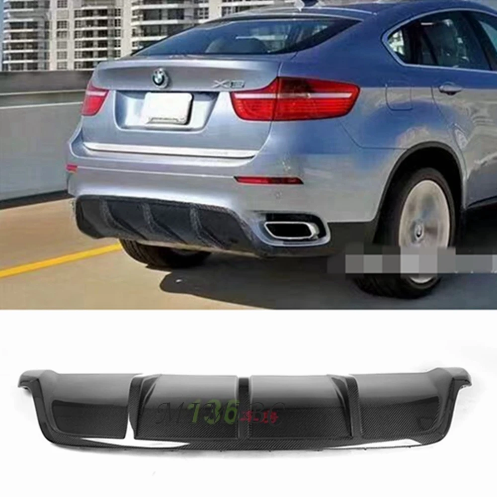 

For BMW X6 E71 2008-2014 Rear Bumper Lip Spoiler Protector Car-Styling Carbon Fiber Car Rear Bumper Diffuser Lip