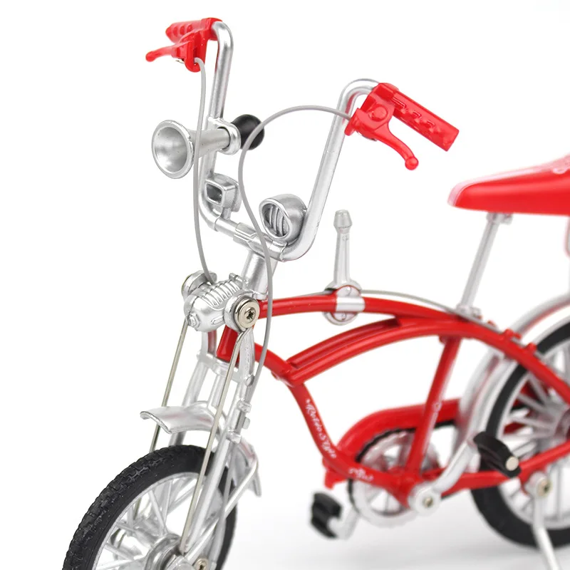 Mini vélo en alliage moulé sous pression pour garçons, modèle 1:10, vélo en métal rouge, simulation de doigt, vélos de montagne à la mode, cadeaux