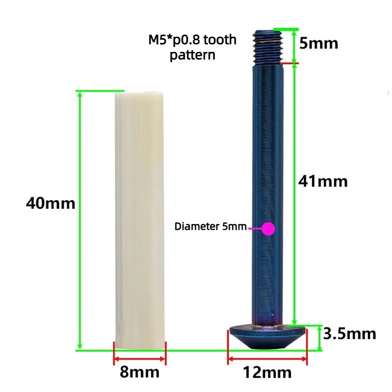 Three-fold for Brompton Chain Press Ceramic Guide Wheel Shaft Titanium Alloy Smooth Chain Press Bicycle Parts Screw Diameter 8mm view 6