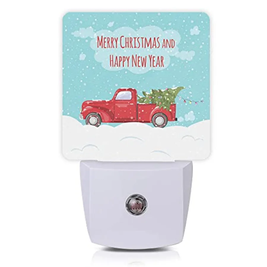 

Night Light, Retro Pickup and Christmas Tree Night Lights Plug into Wall with Dusk to Dawn Light Sensors 0.5W Dim Lamp for Bedr