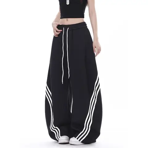 Original Chinese Cotton Composite Scimitar Pants American Retro Woman Clothes Korean Popular Clothes Sweatpants Women's Clothing