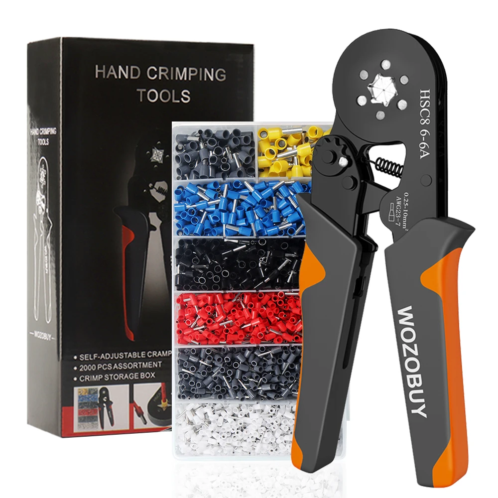 Rohr Terminal Crimpen Zange HSC8 6-4/6-6 Crimper Draht Mini Ferrule Crimper Werkzeuge Haushalt Elektrische Kit Mit box Draht Tipps
