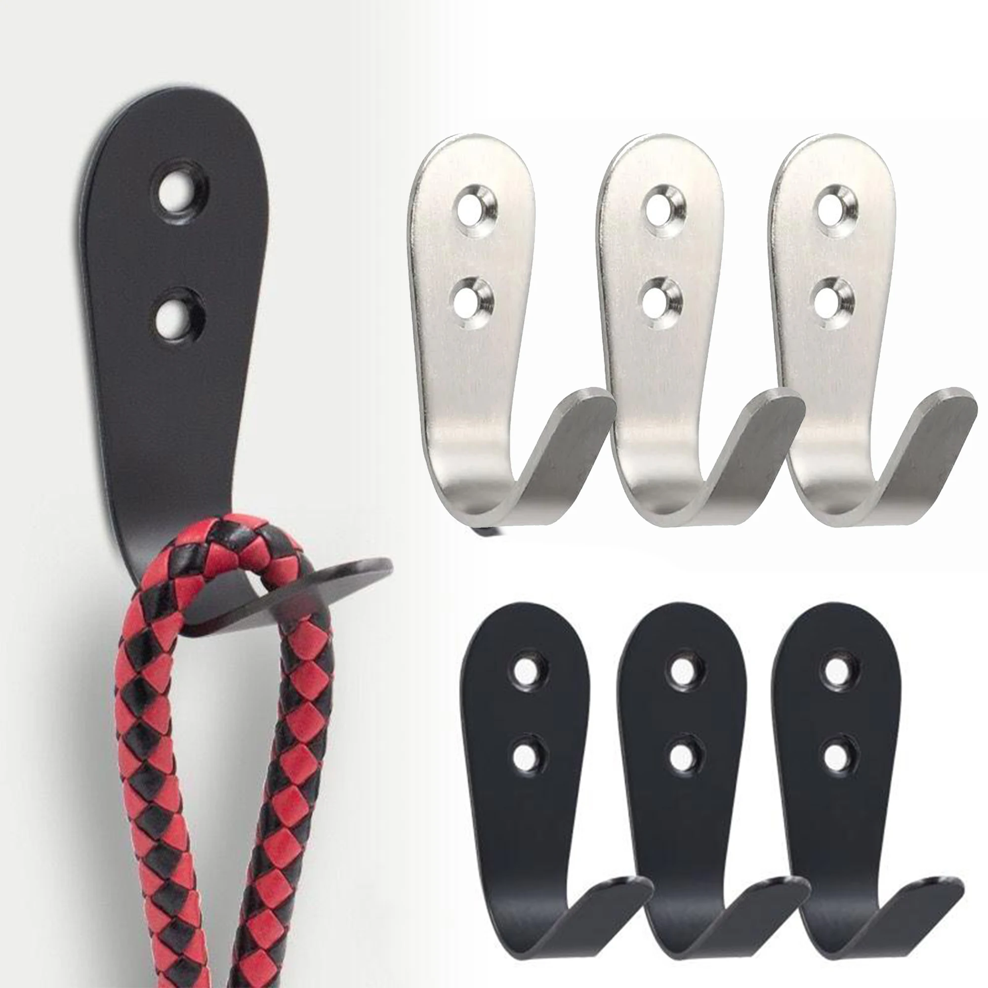 Coat Hooks for Wall Door, Jacket Hangers , J Metal Hook for Entryway Kitchen Bedroom Bathroom Office Toilet