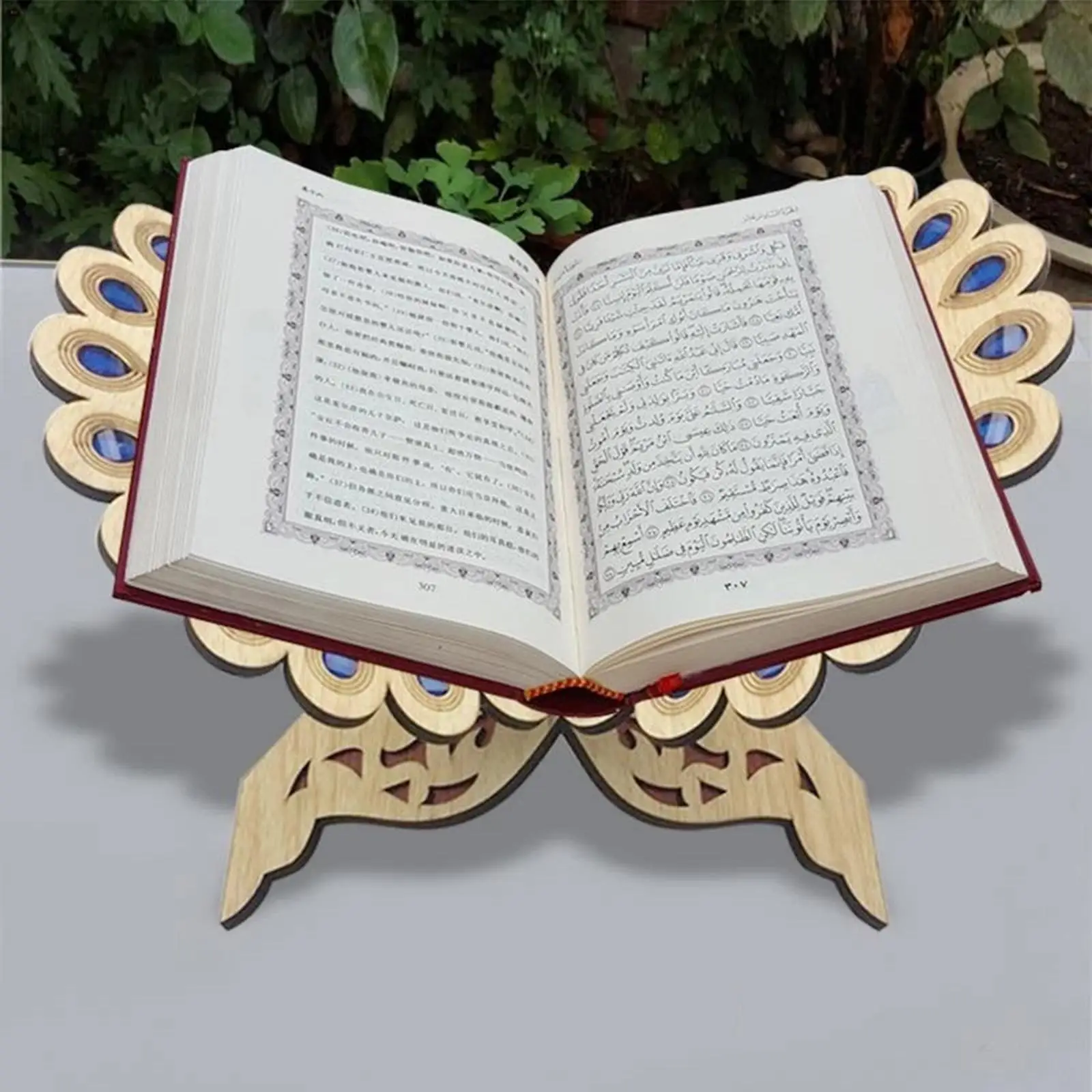 Reading Book Holder Quran Support Stand Prayer Bookshelf Handmade Storage