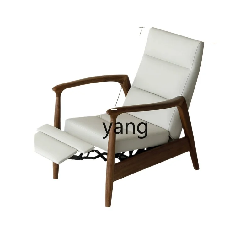 

LTT black walnut casual sofa chair living room single armrest function lazy sofa
