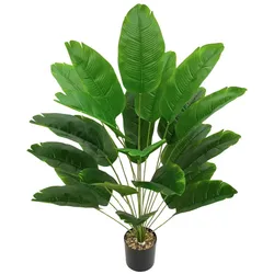 90cm 24 Leaf Artificial Banana Tree Fake Palm Leaves Monstera Leaf Large Tropical Palm Tree Real Touch Green Plant Home Decor