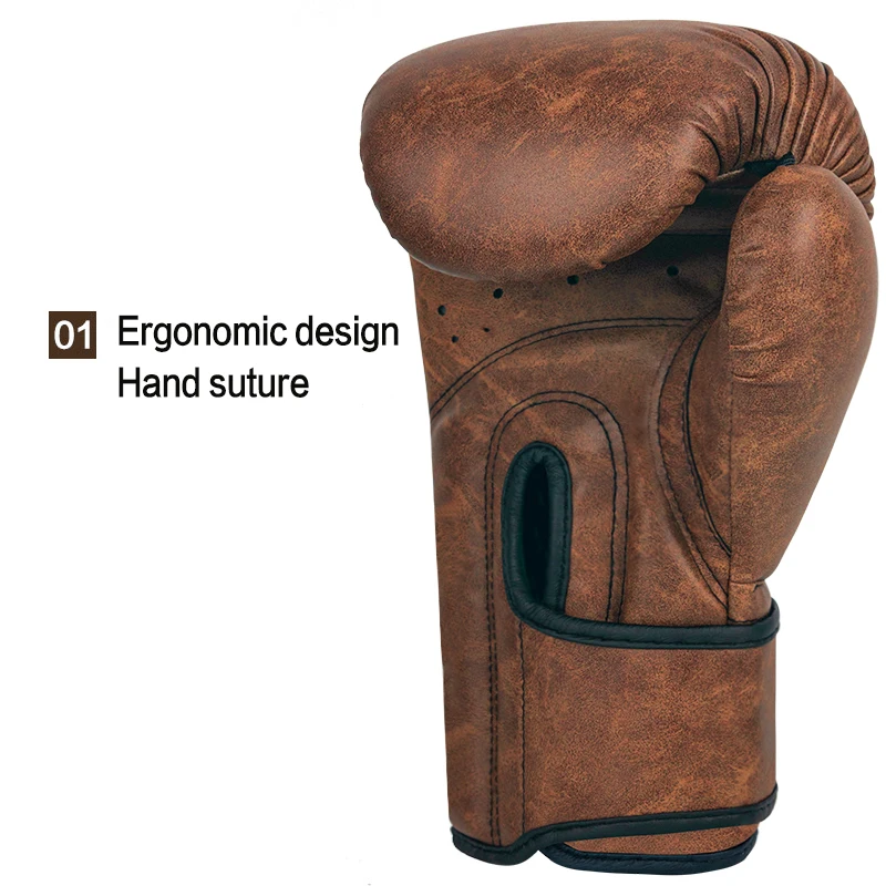 قفازات ملاكمة كلاسيكية عتيقة للبالغين والأطفال والنساء/الرجال قفاز ملاكمة MMA Muay Thai Boxe De Luva Mitts Sanda معدات رياضية 6 8 10 12OZ