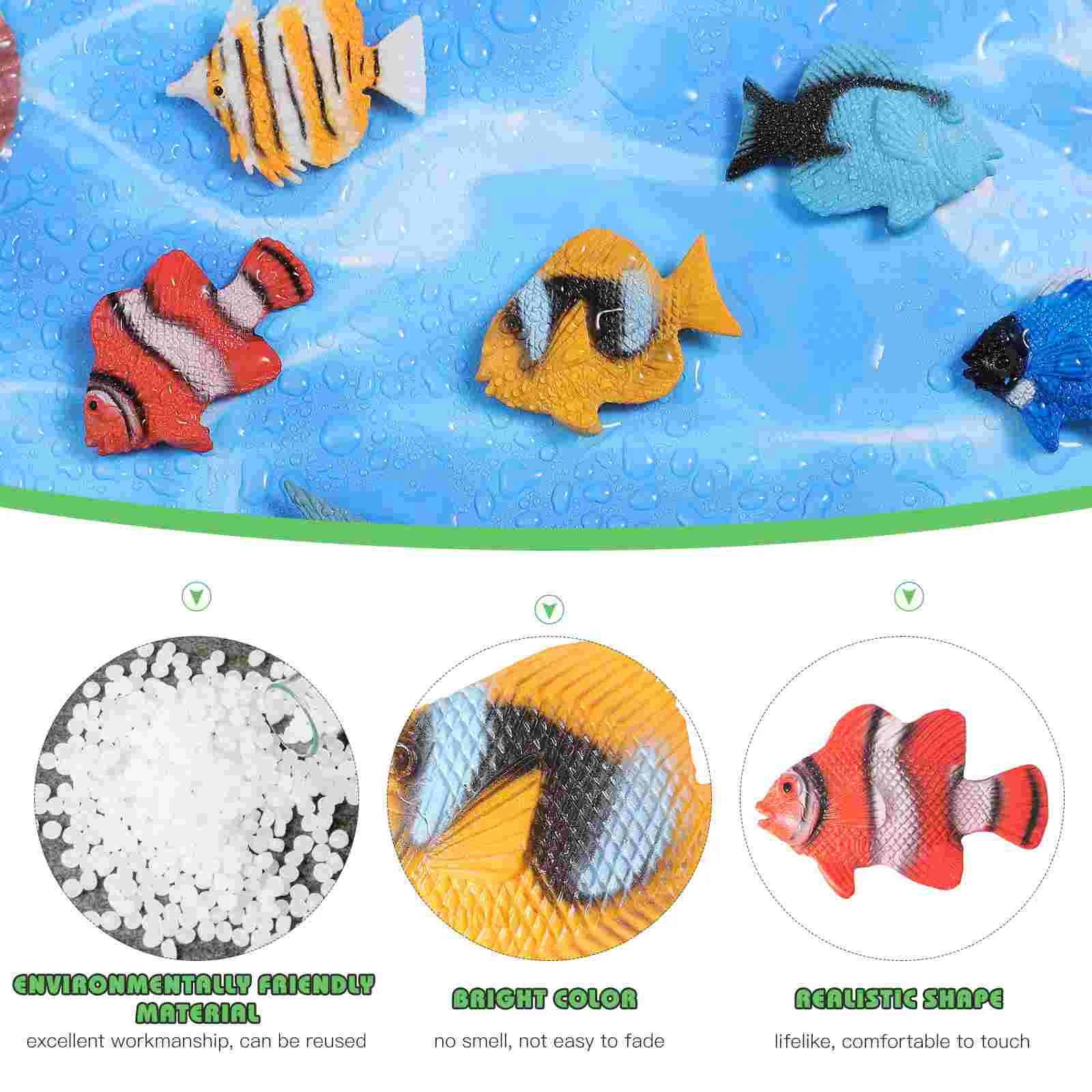 Fish Figures for Kids Tots Toys Learning Educational Tropical Figurines Decor Children Craft Mini Will Move Decoration