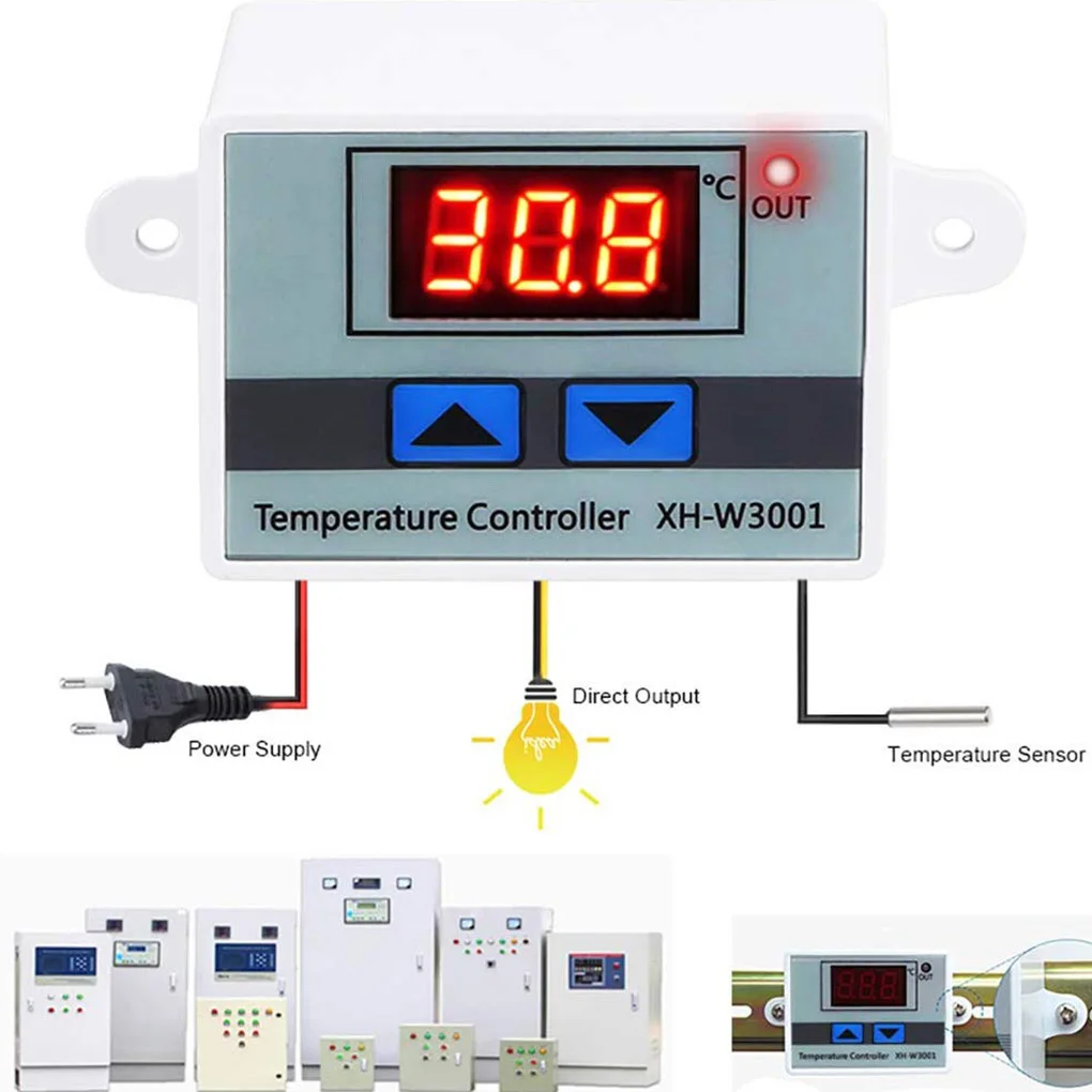 

Digital LED Temperature Controller Waterproof Temperature Switch Board Sensor Heating Cooling Thermostat 12V