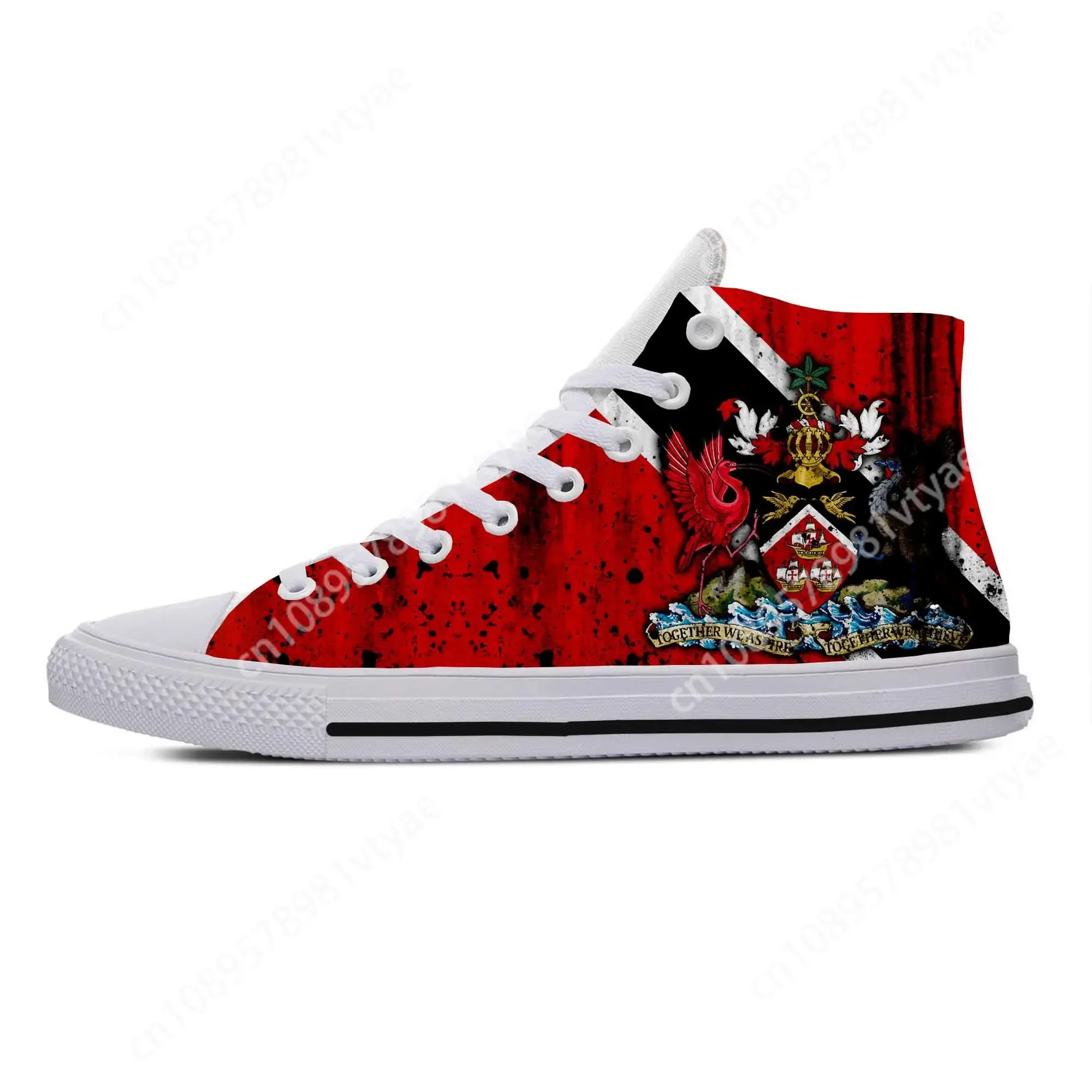 Trinidad and Tobago Flag Patriotic Pride Fashion Casual Cloth Shoes High Top Comfortable Breathable 3D Print Men Women Sneakers