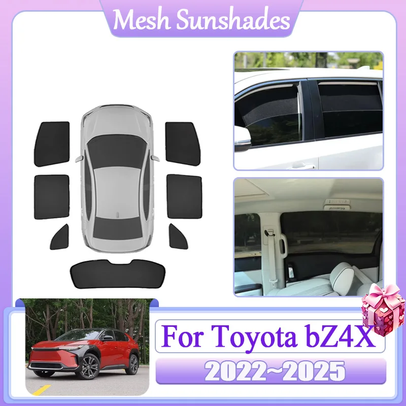 

Car Mesh Sun Shade For Toyota bZ4X 2022 2023 2024 2025 Magnetic Sunshade Window Heat insulation Sun Visor Anti-UV Accessories
