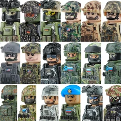 Military Special Forces Building Block German KSK Russia VDV US Soldier Figure SWAT Army Waffen Vest Shield Backpack Brick Toys