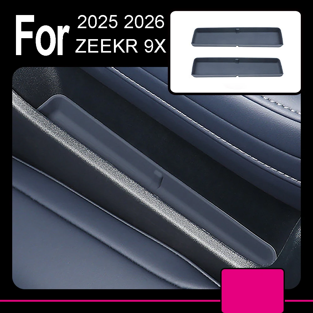 

Car Three Row Seat Side Pocket Silicone Pad Fit For ZEEKR 9X 2025 2026 Rear Door Slot Protective Pad Interior Storage Box
