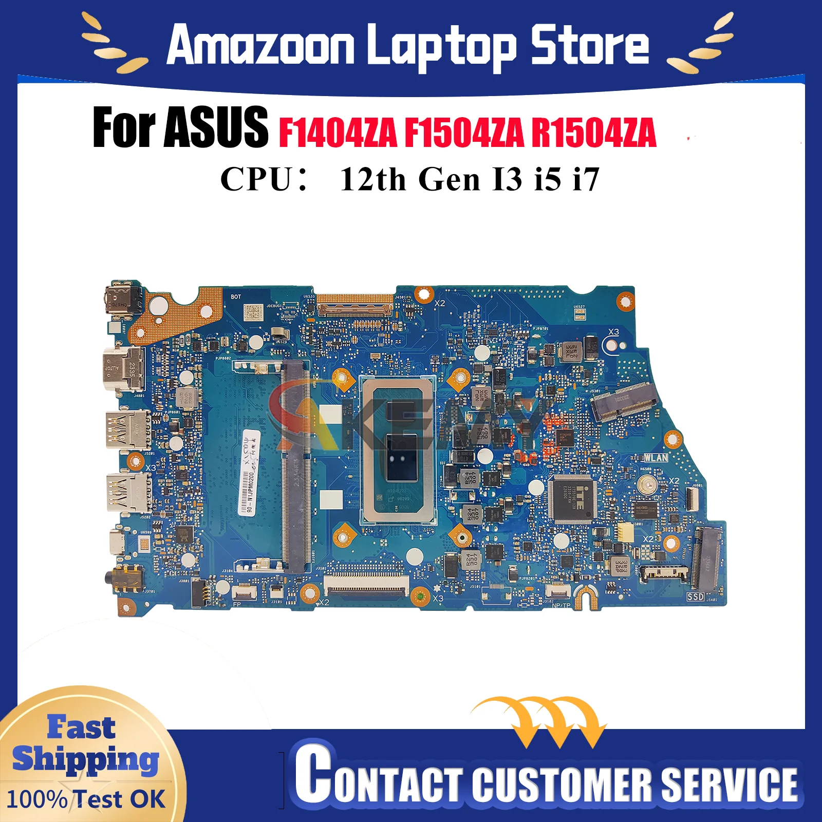 

X1704ZA Laptop Motherboard For ASUS VivoBook F1704ZA X1404Z F1404ZA X1404ZA F1504ZA R1504ZA Mainboard With 12th Gen I3 i5 i7 stk