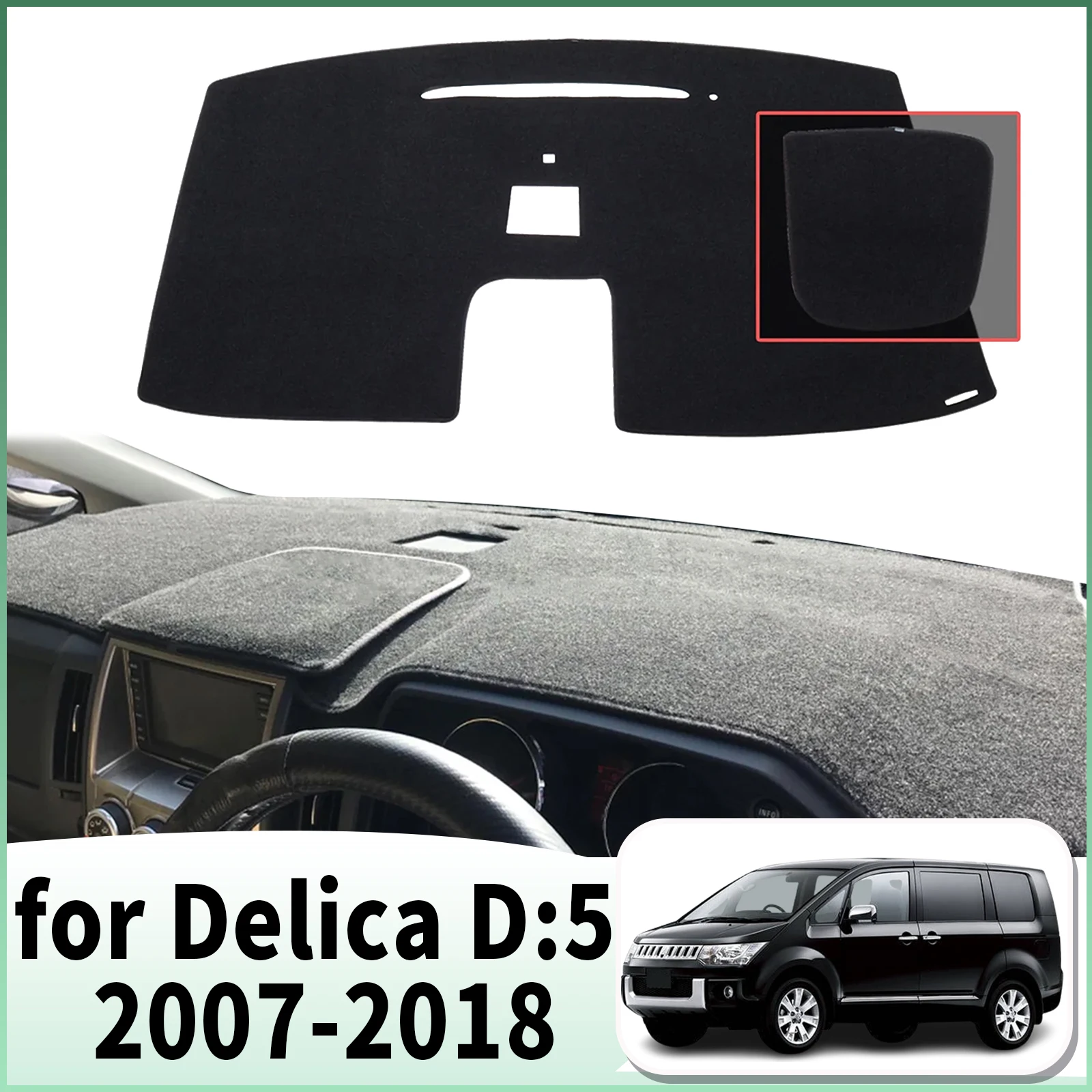 

fit for Mitsubishi Delica D:5 D5 2007-2018 Car Dashmat Accessories Dashboard Cover Pad DashMat Sunshade Protective Carpet