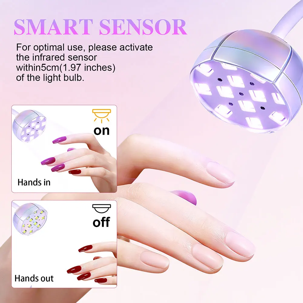 Mini UV Lamp For Nails With Smart Auto Sensor Portable Quick-Drying Gel Polish In Seconds With 12 Leds Diy Nail Art Projects