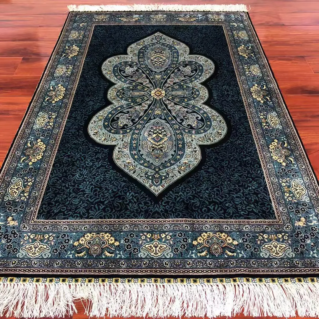 Silk Carpet Turkey Design Oriental Silk Rug Decorate Mat 3'X4.5'