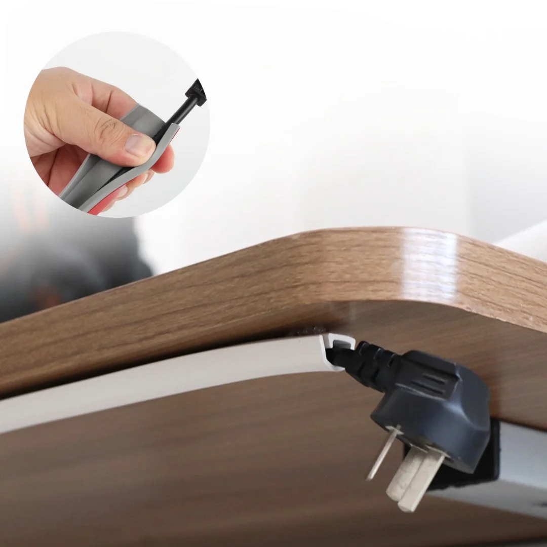 

1PC 118.1inch Floor Cord Cover Sheaths PVC Flexible Electrical Conduit Cable Protectors Self-adhesive Cable Hiders for Floors