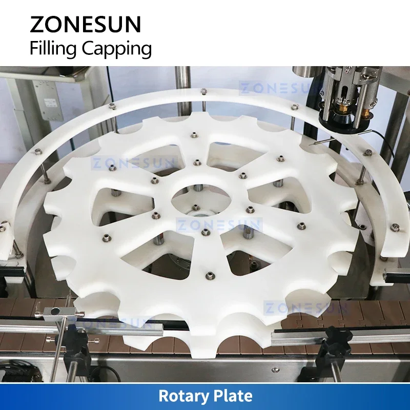 Zonesun ZS-AFC880 Weinflaschmaschine, 4-Kopf-Vakuumfüller, ROPP-Verschließmaschine, automatische Produktionslinie