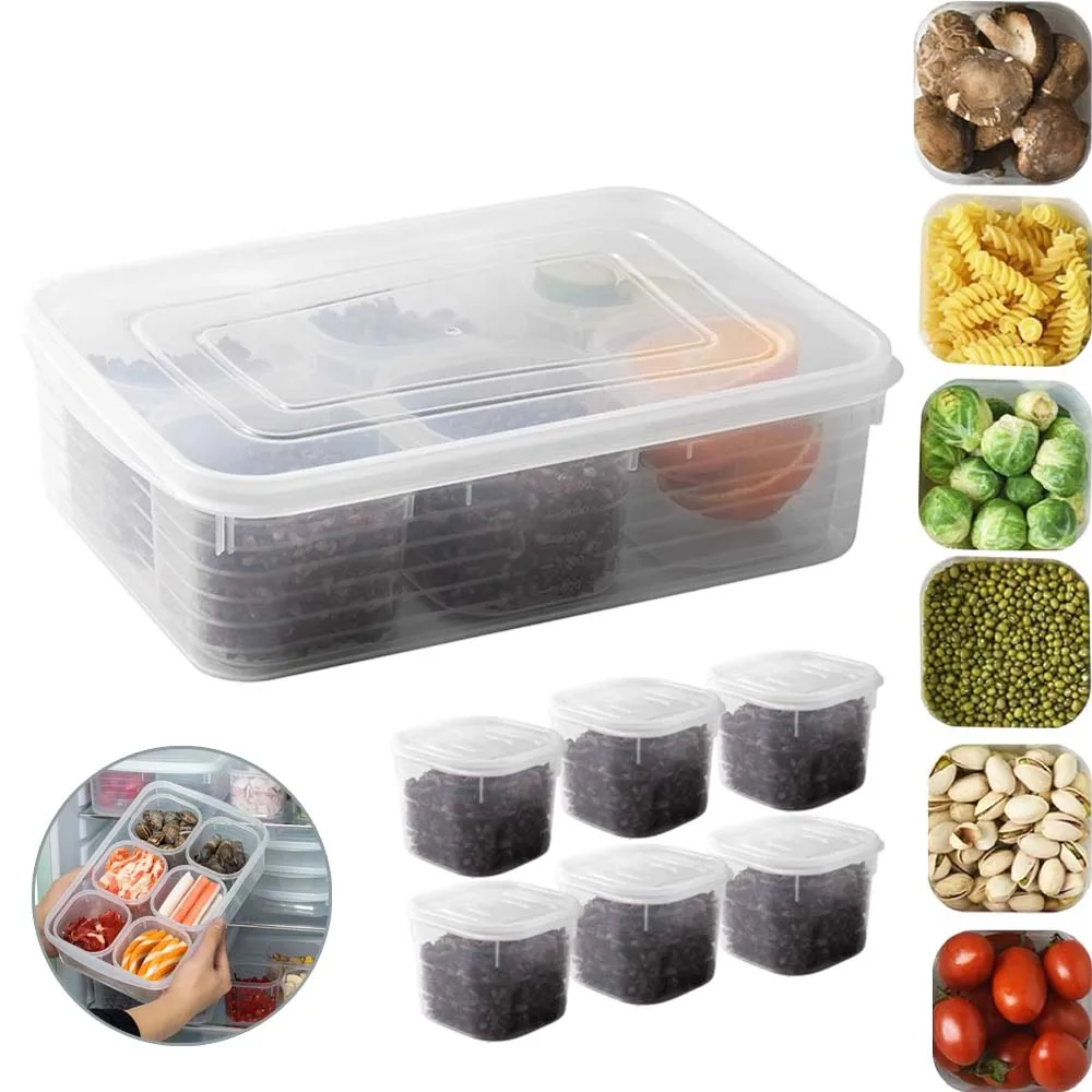 

Space Saving Plastic Refrigerator Soup Freezer Box Food Storage Bins Kitchen Organizer Container for Home Office Fridge Cabinet