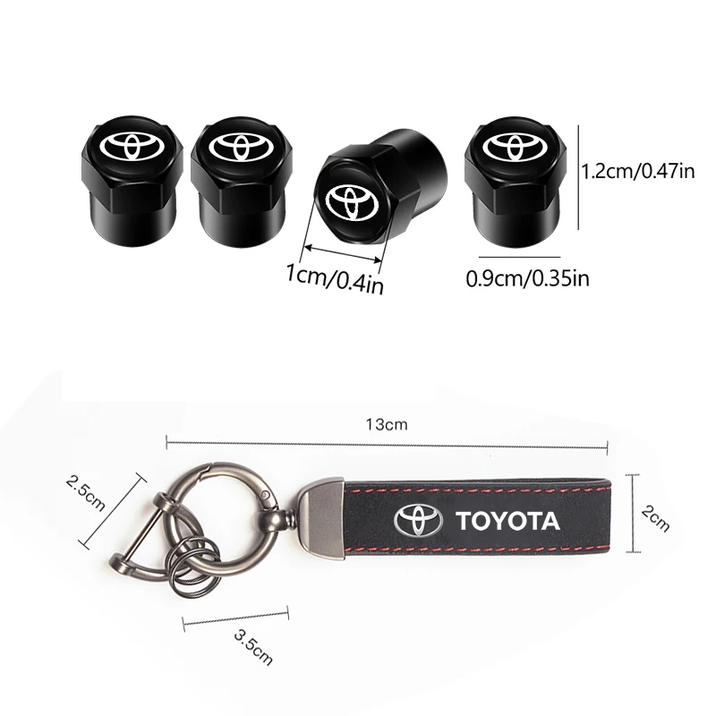 سيارة الإطارات عجلة صمام قبعات غطاء الجلد المدبوغ سيارة مفتاح سلسلة حلقة المفاتيح لتويوتا كورولا يارس Aygo بريوس RAV4 كراون CHR كامري أوريس #6