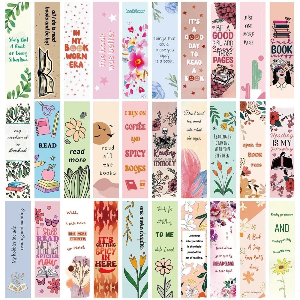 30PCS Read Book Bookmarks Personalized Living Room Supply Graffiti Durable library Living Room Harajuku Durable Bookmark