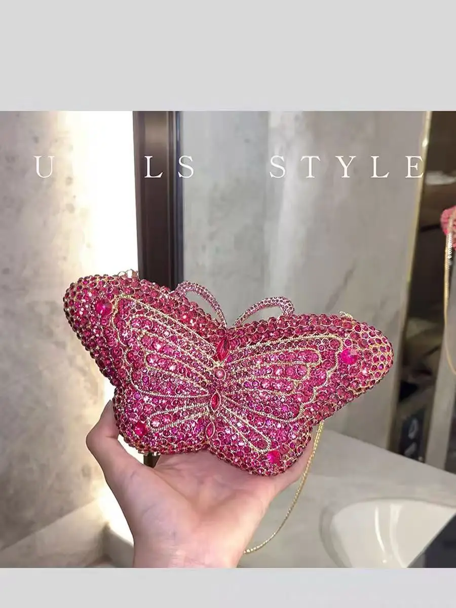 

Luxury Designer Crystal Shiny Banquet Bag Women Handbag Glitter Rhinestones Diamond Evening Bag Wedding Bride Bag Shoulder Bag