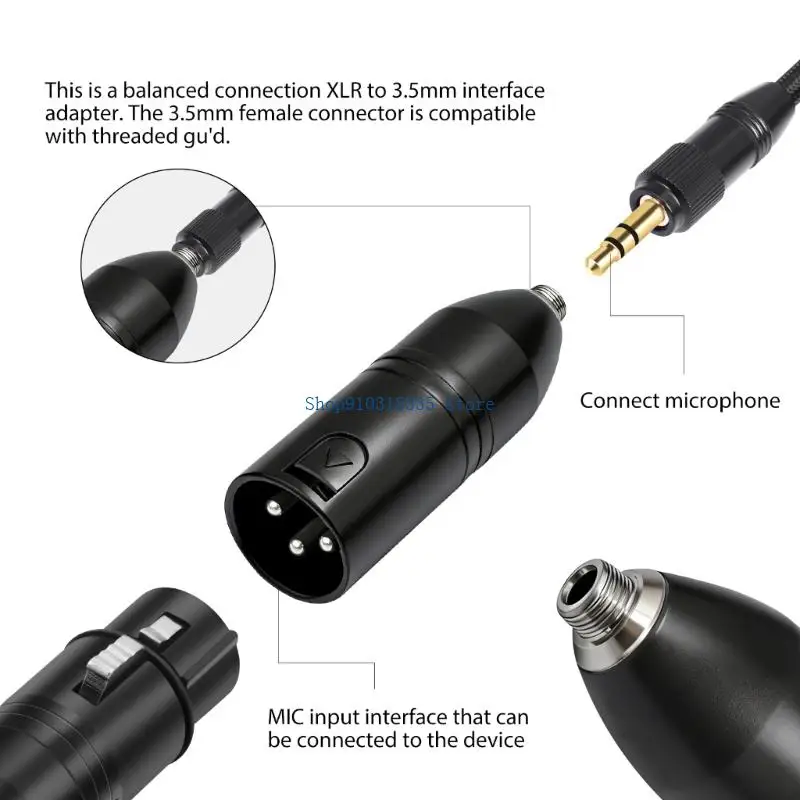  Professional Music 3.5Mm TRS to 3Pin XLR Converters for Microphones Cameras