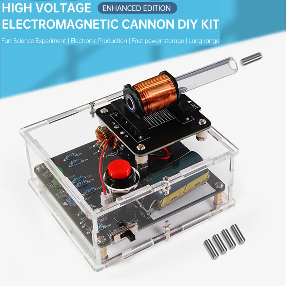 Enhanced DC3V High Voltage Electromagnetic Cannon DIY Kit Circuit Board Welding Practice Electronic Experiment Parts