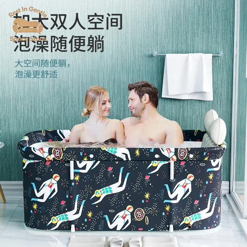 120 X 55 X 50 cm Bathtub Set Portable Folding Tub Bucket Kit For Adult Family PVC Beauty Spa Bathtub Baby Bath Tub Bath Bucket