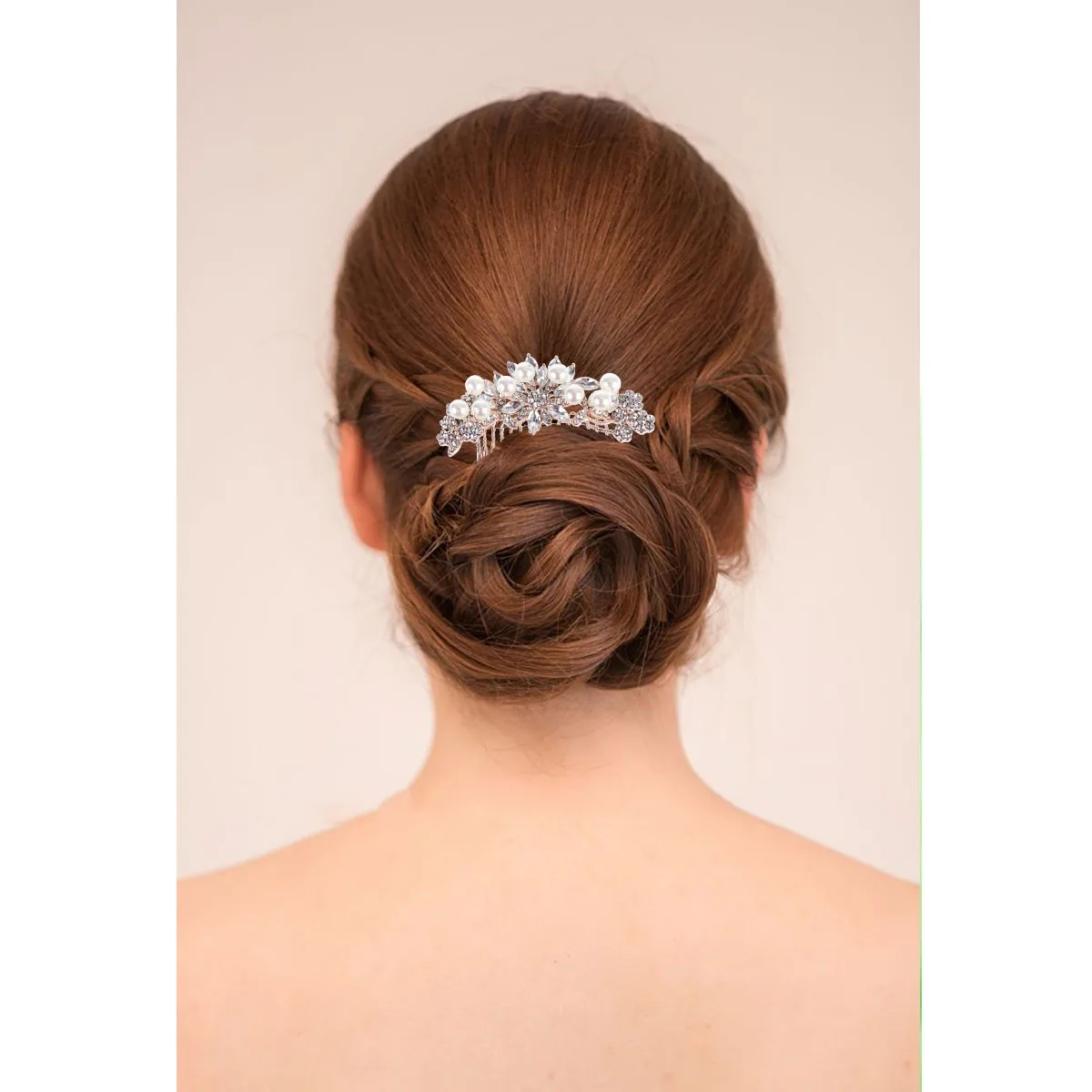 

Pearl Comb 85x60mm High Quality Alloy Rhinestones Pearls Elegant Wedding Bridal Hair Accessories for Party Banquet Gifts