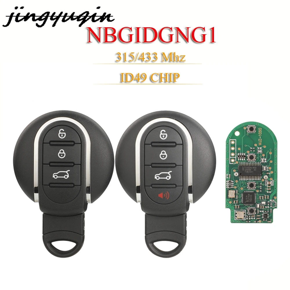 

jingyuqin 3/4BTN Smart Remote Car Key Fob 315MHz 434MHz ID49 for BMW Mini Cooper Countryman Clubman F-Series F55 F56 2015-2018
