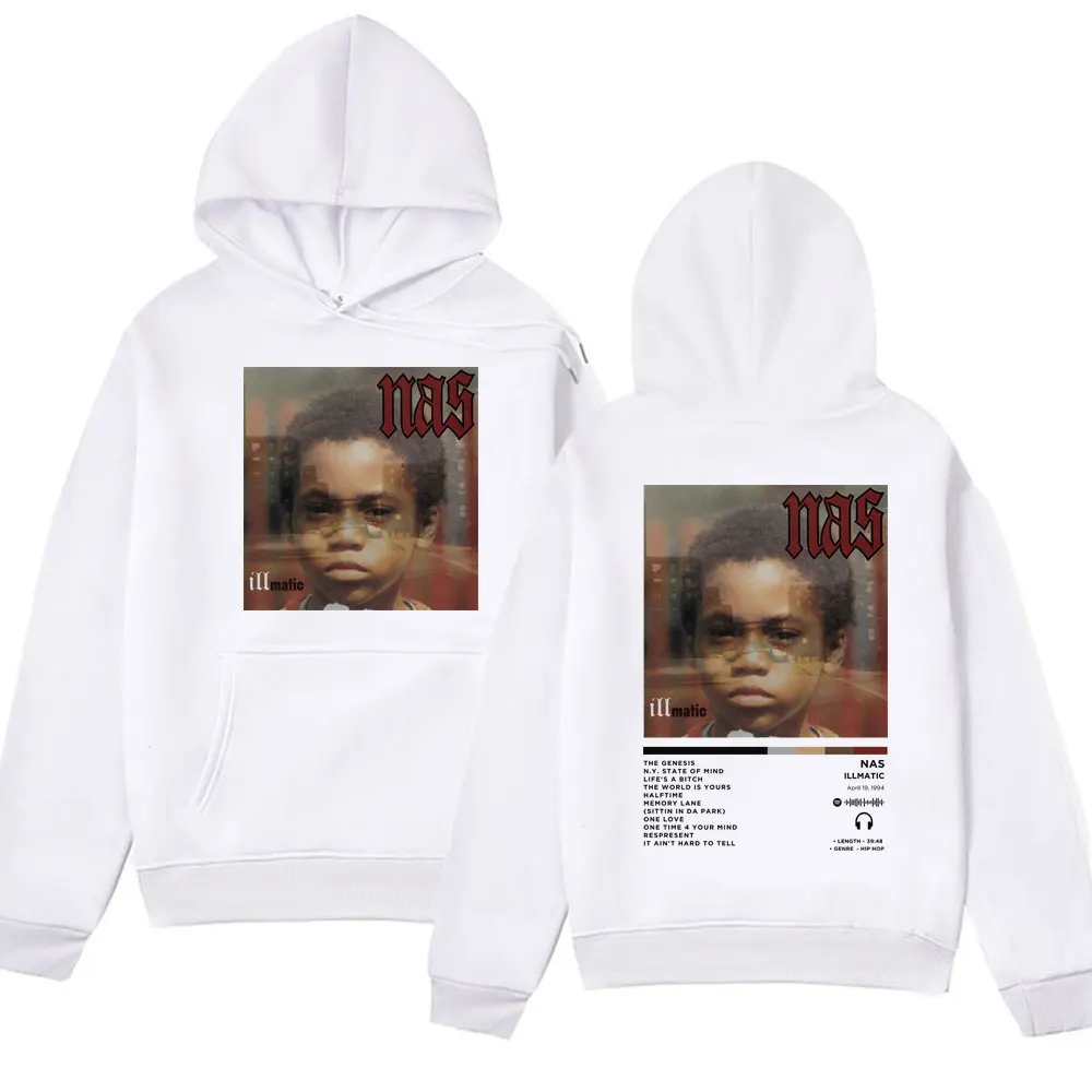 Rapper Nas Illmatic Album Cover Hoodie Men Women Clothes Fashion Retro Sweatshirts Hip Hop Oversized Hoodies Streetwear Pullover