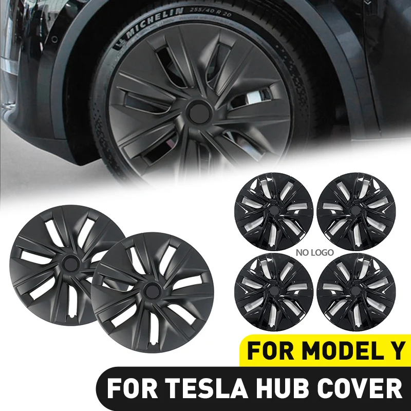 4pcs Hub Cover Replacement Hub Cover 19 Inch Car Wheel Cover Kit for Tesla Model Y 2018-2022 Car Replacement Parts