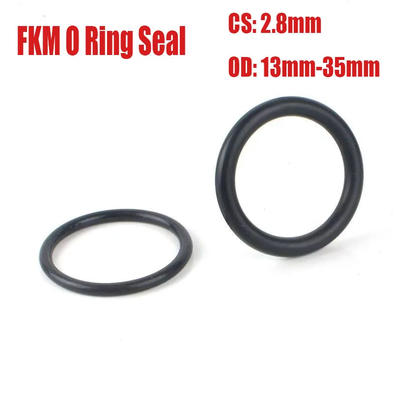 FKM O Ring Seal OD13-35mm CS2.8mm Fluorine Rubber O-Rings Sealing Gasket Oil Resistant Acid & Alkali Resistant Heat Resistant
