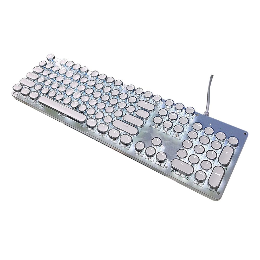 104 Keys Cute Disk Punk Wired Mechanical Keyboard Suitable for Girls Office Games Aluminum Alloy Keyboard backlight