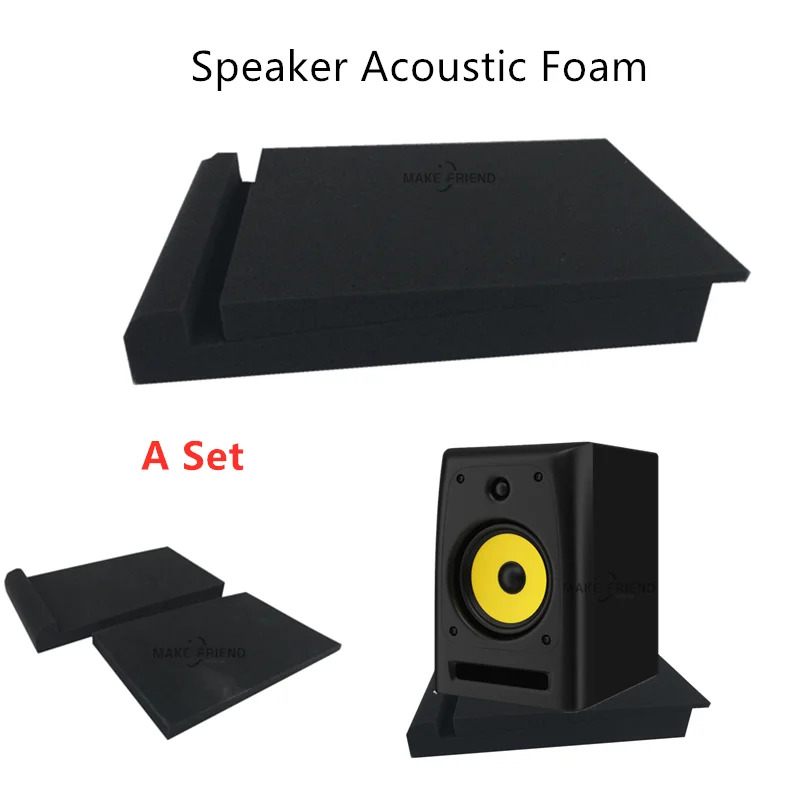 A Pack 30x17x4CM Sponge Studio Monitor Speaker Acoustic Isolation Foam Soundproof Isolator Pads High Density Sound Proof Panels