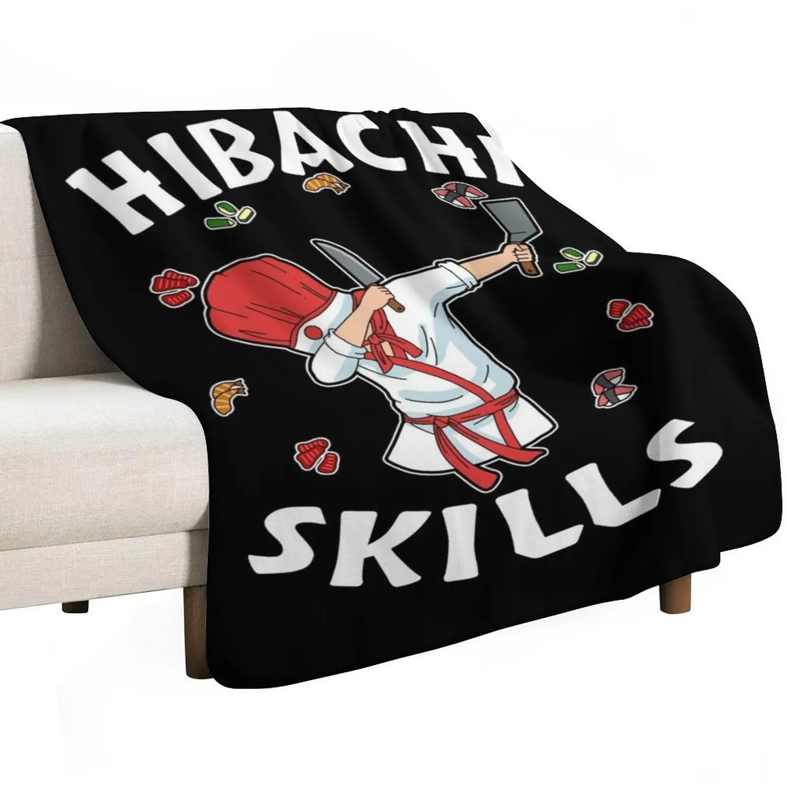 Hibachi Connoisseur Gifts Hibachi Chef Costume Hibachi Grill Throw Blanket Softest funny gift Luxury St Sofa Throw Blankets