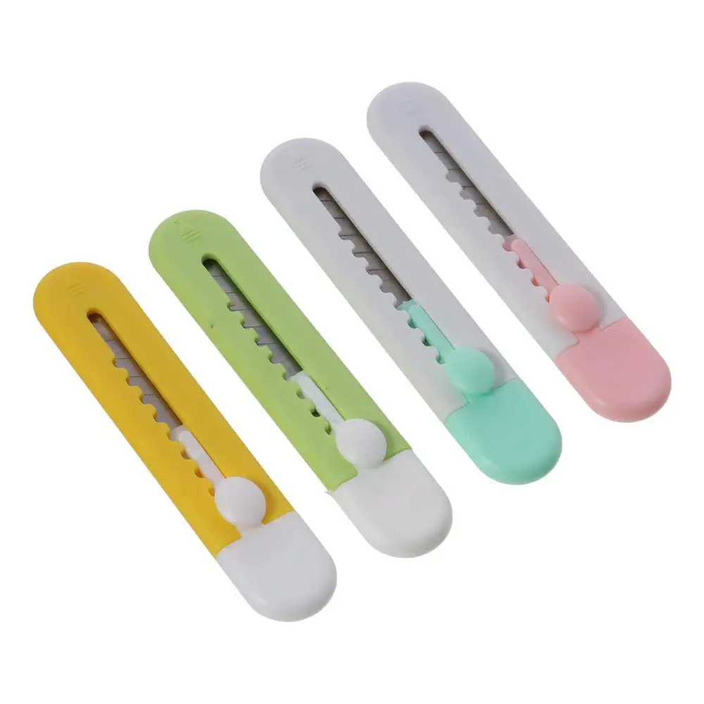 Durable Plastic/Metal Small Box Opener 3.66*0.74 Inch Candy Colored Unboxing Device Cloud Pattern Safety Paper Cutter Office