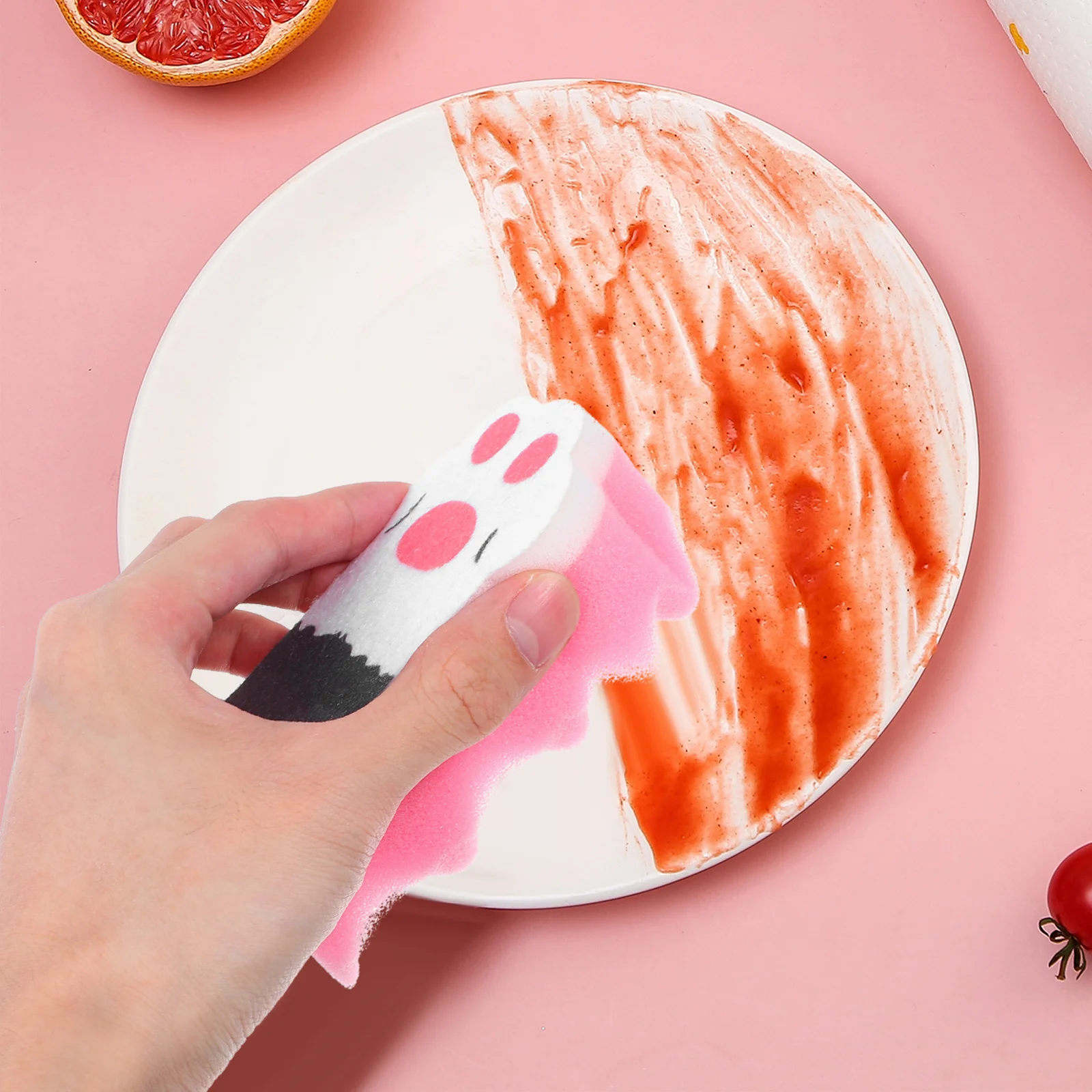 

3Pcs Cat Claw Sponge Thickened Kitchen Cleaning Cloth Dishwasher Sponge Scrubber Non-Stick Durable Kitchen Cleaning Supplies