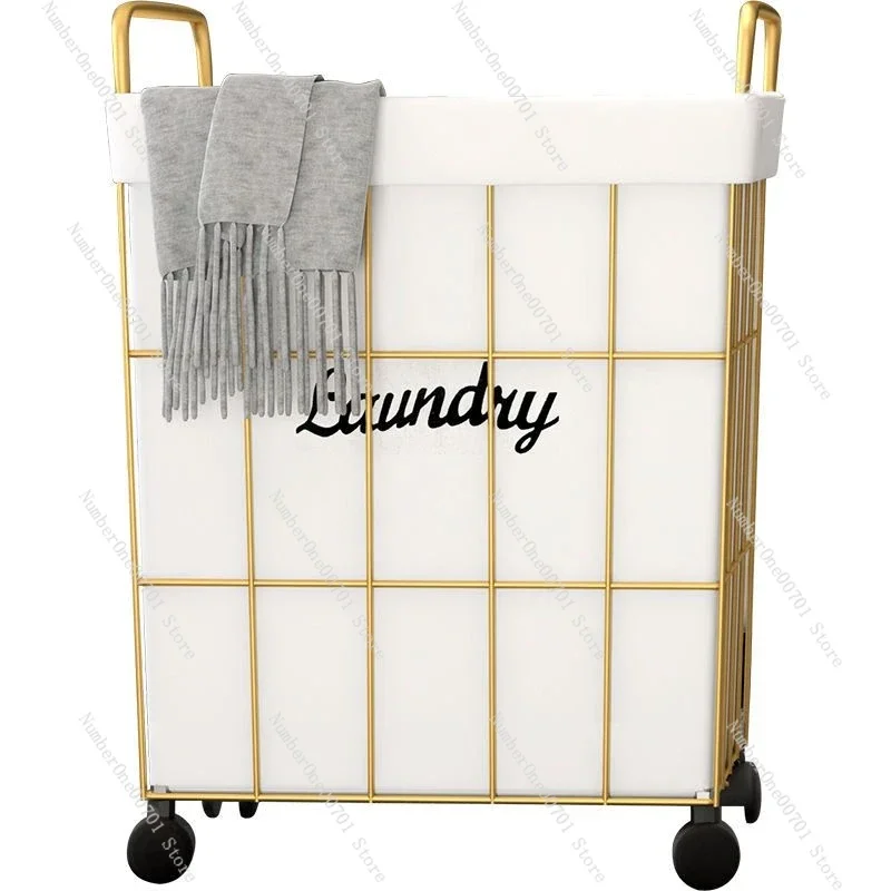 60 Pieces Clothes Storage Basket Light Luxury Ins Dirty Clothes Basket with Pulley Bathroom Laundry Basket Sundries Organizer