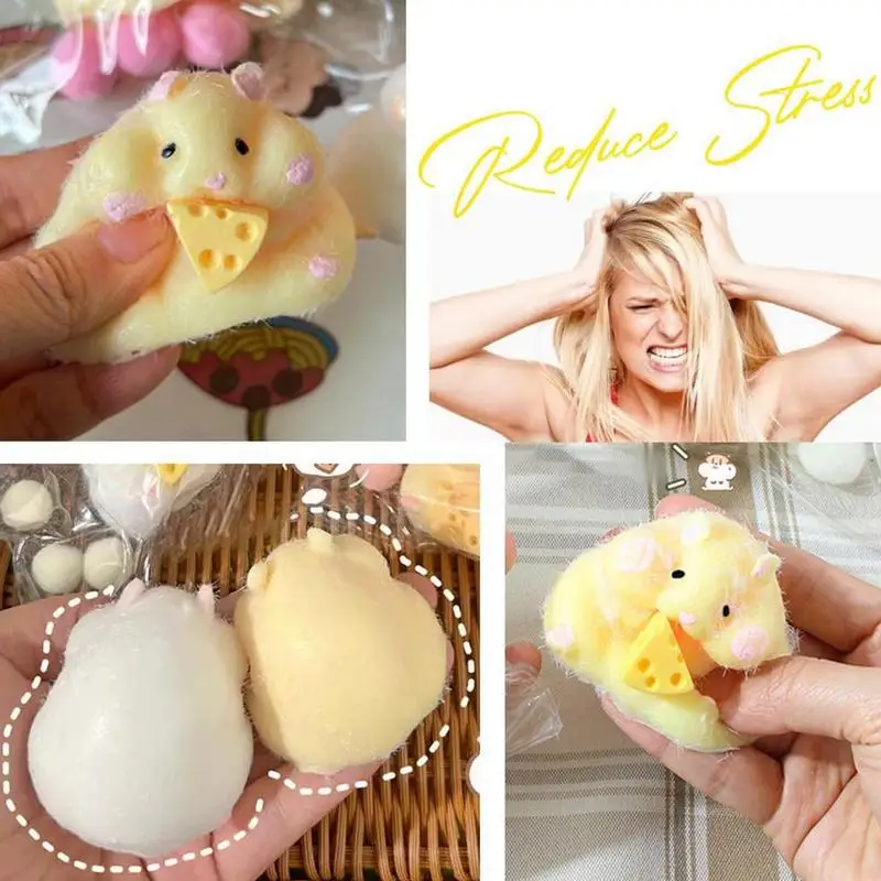 透明なハムスターのピンチおもちゃ、ゆっくりとしたリバウンド、ストレス解消、スクイーズキューブ、粘着性のストレス解消、リラックスギフト