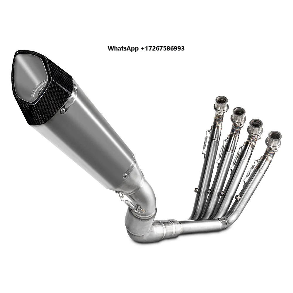 

Full Carbon Tailpipe End Section Burnt-Out Exhaust-Black/White/Silver for QJMOTO S800 S600RS Motorcycle Exhaust