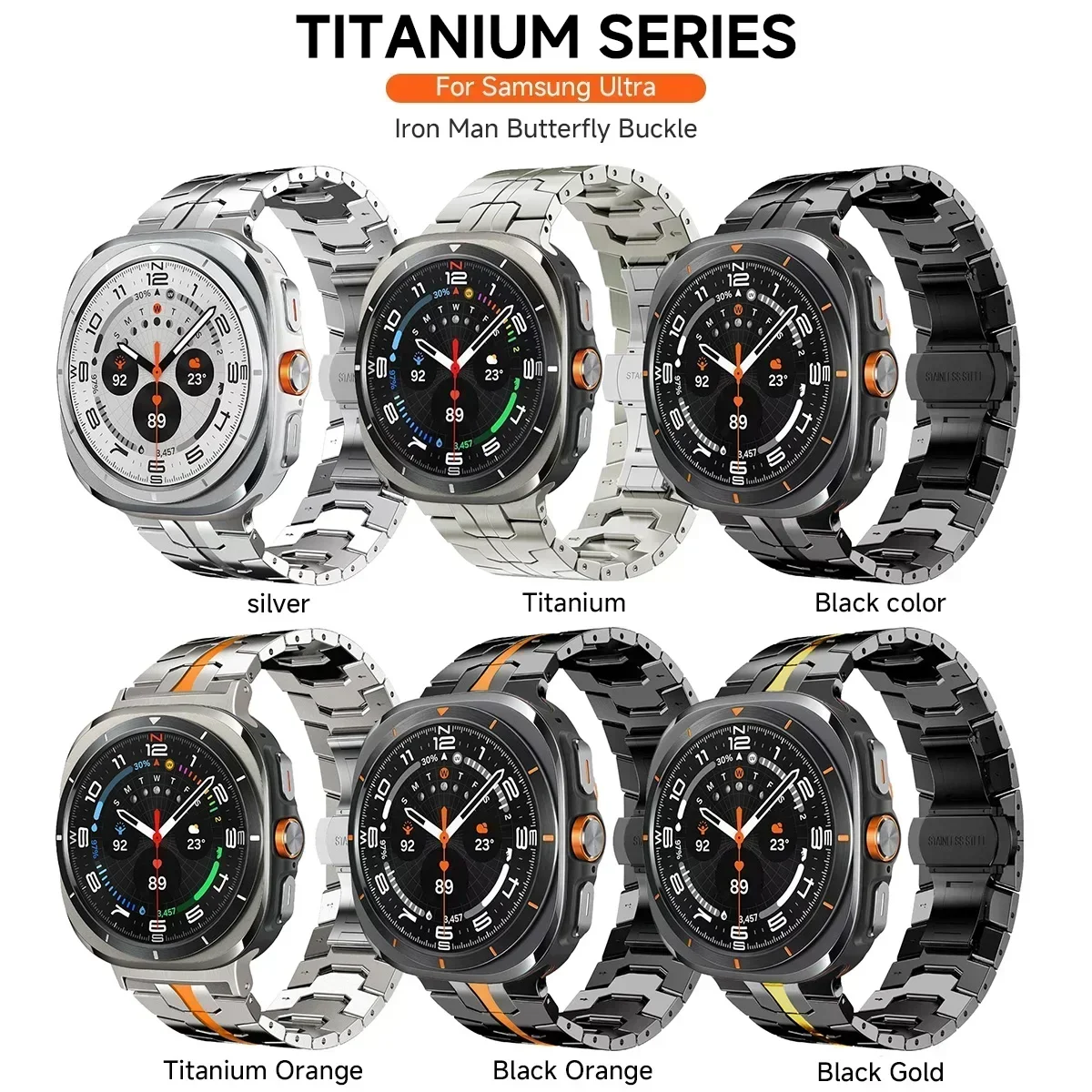 Pulseira de titânio para samsung galaxy watch ultra 47mm pulseira masculina de luxo pulseira de metal para samsung 7 ultra galaxy ultra 47mm correa