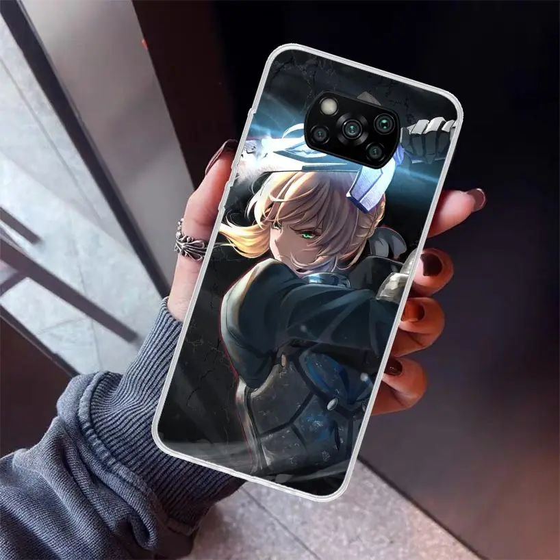 Fate Zero Stay Night Saber Phone Case for Xiaomi Poco X6 X5 X4 X3 Nfc F6 F5 Pro F4 Gt F3 F2 F1 M5S M4 M3 5G Soft Cover Print Fun