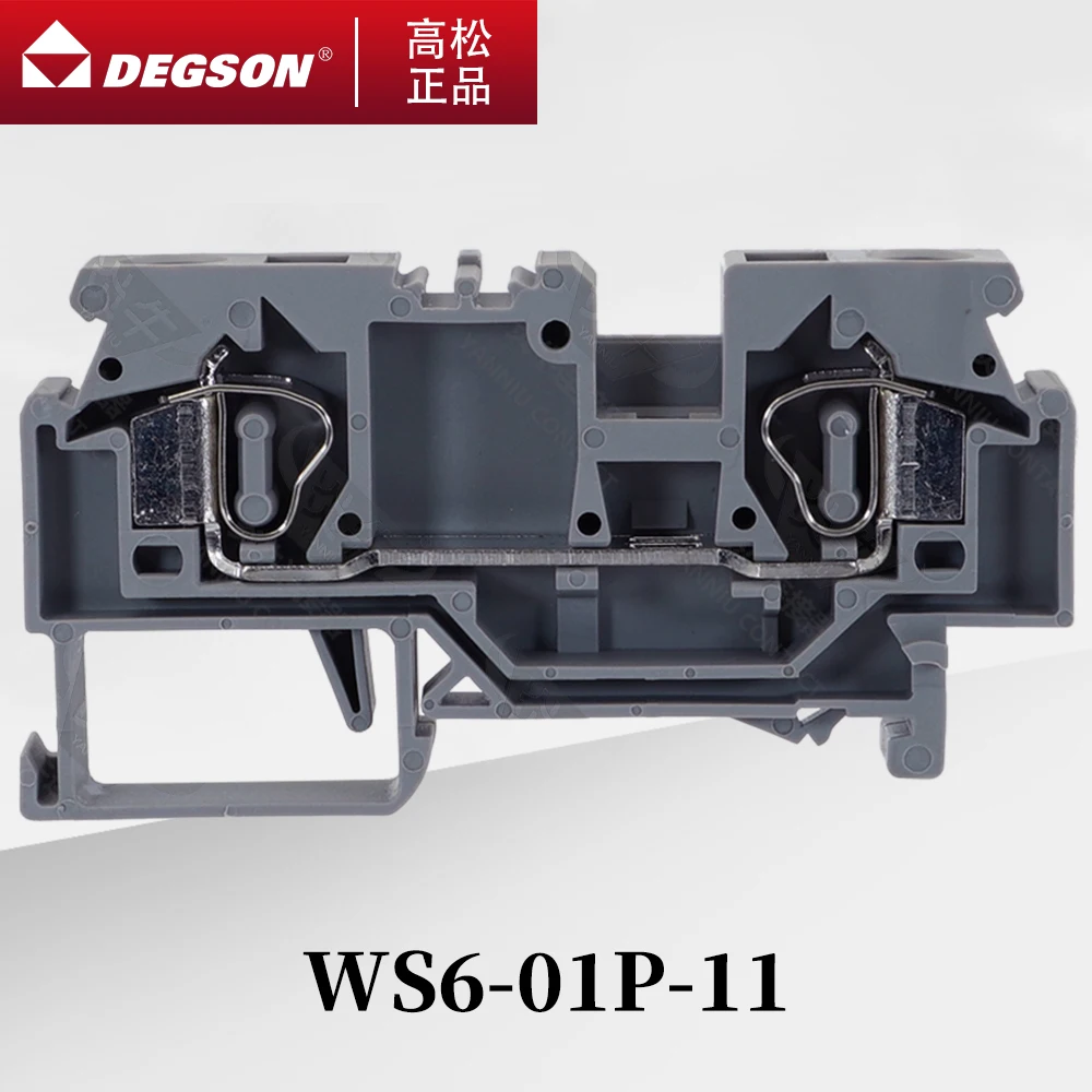 

10Pcs DEGSON D-WS6-01P-11-00ZH WS6-PE-01P-1C-00AH Push-in Type Din Rail Terminal Blocks Phoenix Contactor ST6 800V 41A