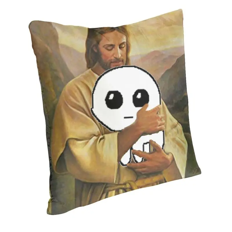 Jesus Holding Autism Creature Tbh Creature Cushion Cover 45x45cm Home Decor 3D Print Yippee Throw Pillow for Sofa Double-sided